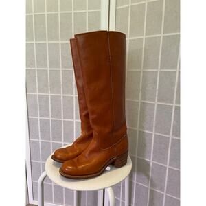 Frye 6502 Vintage Campus Knee High Boots USA Saddle Leather 6B Boho Western